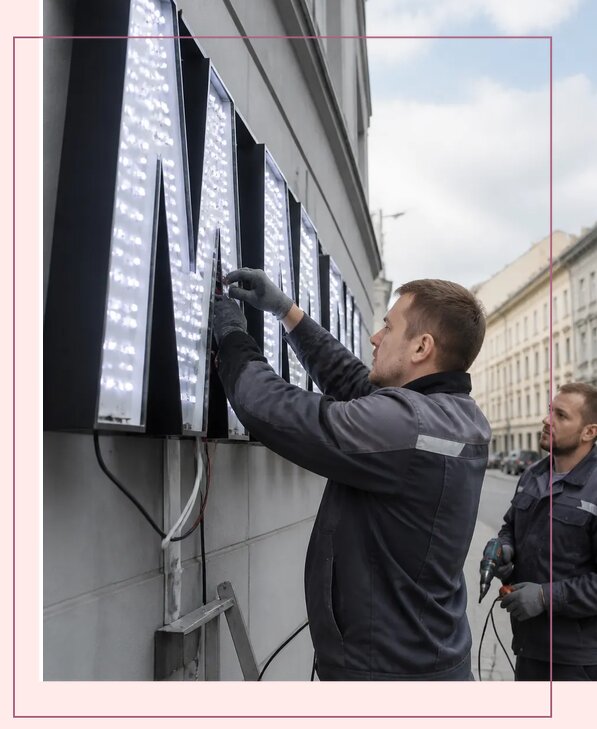 Изготовление и монтаж светодиодных LED вывесок в Похвистневе