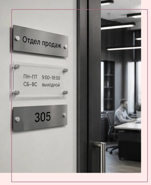 Офисные таблички на дверь в Похвистневе по цене от 5023 р. | Аванза-Пхв